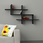 Полка фигурная подвесная цвета антрацит HALIC BOOKCASE ANTHRACITE варинант исполнения - 1 | Loft Concept в Перми