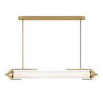 Подвесной светильник линейный золотого цвета с длинной цилиндрической стеклянной трубкой Eurofase варинант исполнения - 3 | Loft Concept в Перми