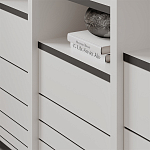 Стеллаж прямой ассиметричный с полками и 4-мя дверцами ARYA BOOKCASE WHITE варинант исполнения - 6 | Loft Concept в Перми