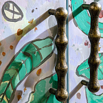 Премиальный Шкаф Defoliation двухстворчатый роспись зеленые листья  варинант исполнения - 4 | Loft Concept в Перми