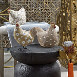 Статуэтка курица с текстурной поверхностью бежевого цвета Rustic Chicken варинант исполнения - 5 | Loft Concept в Перми