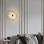 Бра в форме диска из натурального камня с декоративным центральным элеменом Cryptocrystalline Stone варинант исполнения - 4 | Loft Concept в Перми