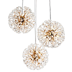 Подвесной светильник с 3-мя плафонами Crystal Dandelions Hanging Lamp варинант исполнения - 1 | Loft Concept в Перми