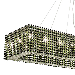 Прямоугольная люстра с хрустальными подвесками Crystal Art Chrome Green Rectangular Chandelier варинант исполнения - 2 | Loft Concept в Перми