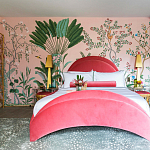 Обои ручная роспись Amazonia Florence Pink dyed silk варинант исполнения - 3 | Loft Concept в Перми