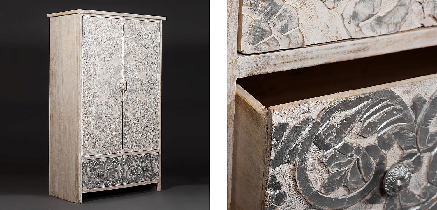 Шкаф Indian antique white Cupboard - Loft-Concept в Перми