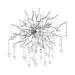 Бра с лучеобразным основанием и подвесками из прозрачного стекла в виде длинных капель Droplet Chandelier варинант исполнения - 7 | Loft Concept в Перми