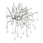 Бра с лучеобразным основанием и подвесками из прозрачного стекла в виде длинных капель Droplet Chandelier варинант исполнения - 9 | Loft Concept в Перми