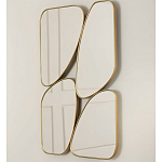 Зеркало в ассиметричной раме золотистого цвета Chaotic варинант исполнения - 1 | Loft Concept в Перми
