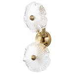 Бра с ветвистыми бронзовыми элементами и стеклянными рифлеными дисками Textured Glass Bra варинант исполнения - 1 | Loft Concept в Перми