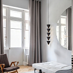 Подвесной светильник светодиодный в виде ряда черных металлических конусов  Herringbone варинант исполнения - 6 | Loft Concept в Перми