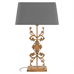 Настольная лампа на ажурном чугунном основании с серым абажуром Openwork Lamp варинант исполнения - 1 | Loft Concept в Перми