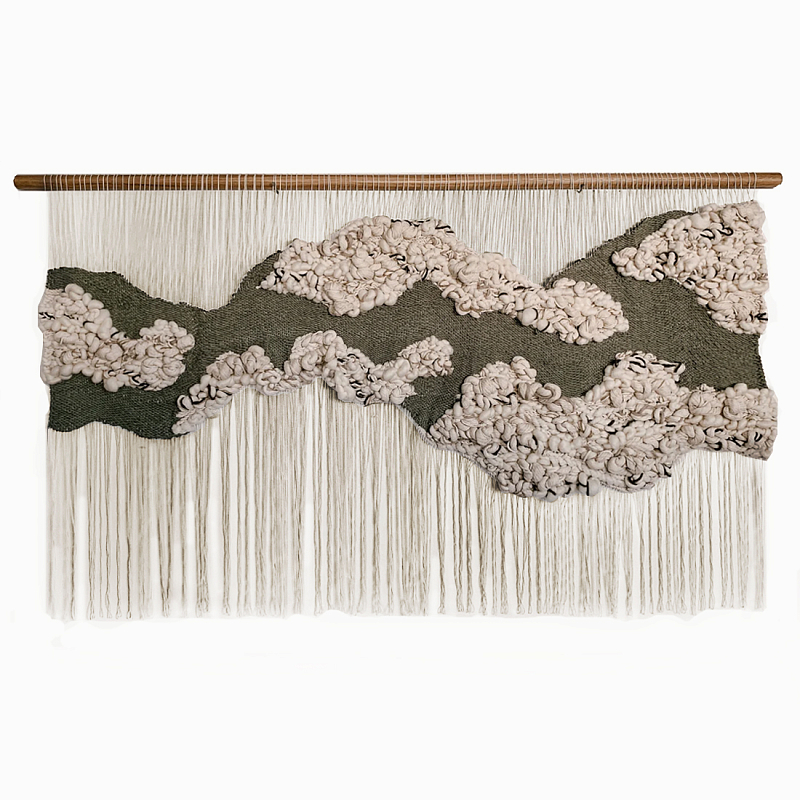 Большой дизайнерский Гобелен Tapestry Misty Morning II Белый Коричневый в Перми | Loft Concept 