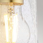 Бра цвета латунь с прозрачным цилиндрическим плафоном из пузырчатого стекла Kichler варинант исполнения - 4 | Loft Concept в Перми