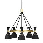 Люстра с 5-ю плафонами в форме песочных часов с узкими перфорированными отверстиями Feiss варинант исполнения - 1 | Loft Concept в Перми