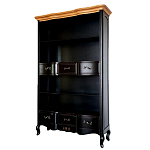 Стеллаж книжный из массива березы черного цвета с состаренным эффектом Vintage варинант исполнения - 1 | Loft Concept в Перми