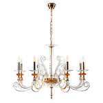 Люстра с 8-ю лампочками и изогнутыми прозрачными элементами из стекла Twisted Glass Candles Chandelier варинант исполнения - 2 | Loft Concept в Перми