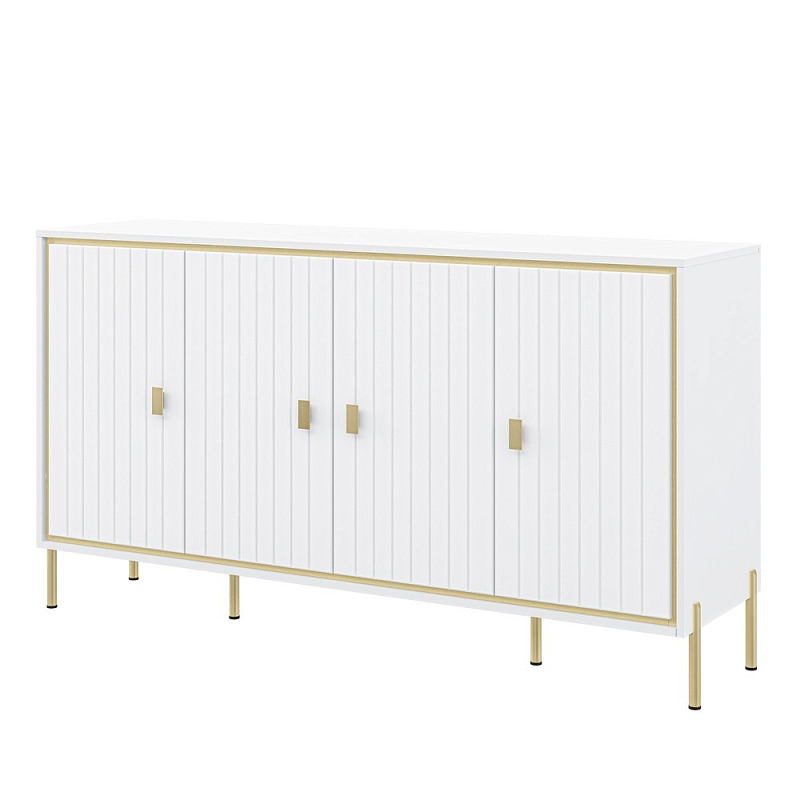 Консоль четырёхдверная с полками Antique Order Белый Золотой в Перми | Loft Concept 