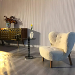 Дизайнерский журнальный стол с основанием в виде черных мраморных бусин Mybimus варинант исполнения - 2 | Loft Concept в Перми