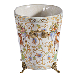 Кашпо с растительным и животным орнаментом на бронзовых ножках Turquoise Blooming Garden варинант исполнения - 3 | Loft Concept в Перми