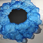 Дизайнерское Зеркало из синего стекла Blue Bubbles Mirror  варинант исполнения - 1 | Loft Concept в Перми