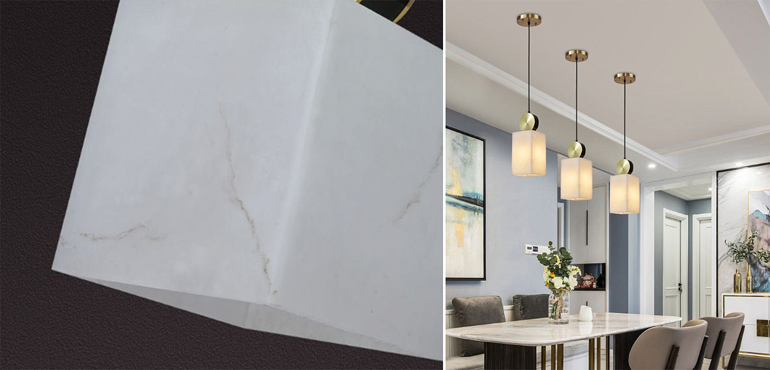 Подвесной светильник с прямоугольным мраморным плафоном Rectangular Marble Shade Подвесной светильник с прямоугольным мраморным плафоном Rectangular Marble Shade - Loft-Concept в Перми