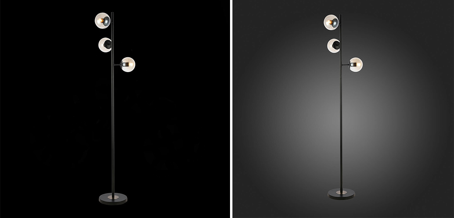 Торшер Modo Floor Lamp Ambre Black Торшер Modo Floor Lamp Ambre Black - Loft-Concept в Перми