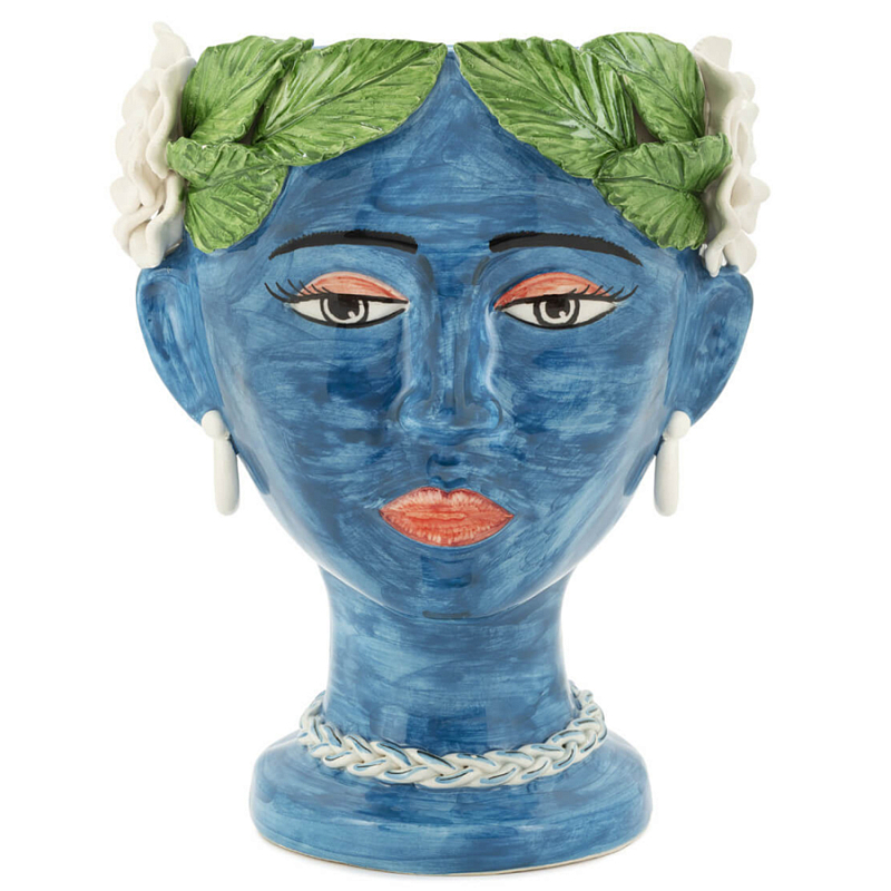 Ваза VASE HEAD SELVA COLOR dark blue Синий Зеленый в Перми | Loft Concept 