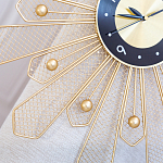 Часы настенные из металла в виде солнца с чёрным циферблатом Mirror Tower Clock варинант исполнения - 3 | Loft Concept в Перми