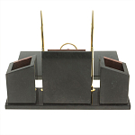 Настольный письменный набор из лемезита и змеевика с часами Royal Accessory варинант исполнения - 5 | Loft Concept в Перми