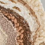 Овальный Современный Гобелен Абстракция в бежевых тонах Shallow варинант исполнения - 6 | Loft Concept в Перми