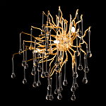 Бра с лучеобразным основанием и подвесками из прозрачного стекла в виде длинных капель Droplet Chandelier варинант исполнения - 6 | Loft Concept в Перми