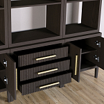 Модульный стеллаж Primo из трех составных элементов Темный орех варинант исполнения - 5 | Loft Concept в Перми