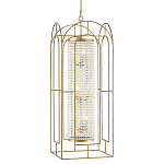 Люстра золотая с внутренним цилиндром из хрустальных бусин Romantic Lantern варинант исполнения - 2 | Loft Concept в Перми