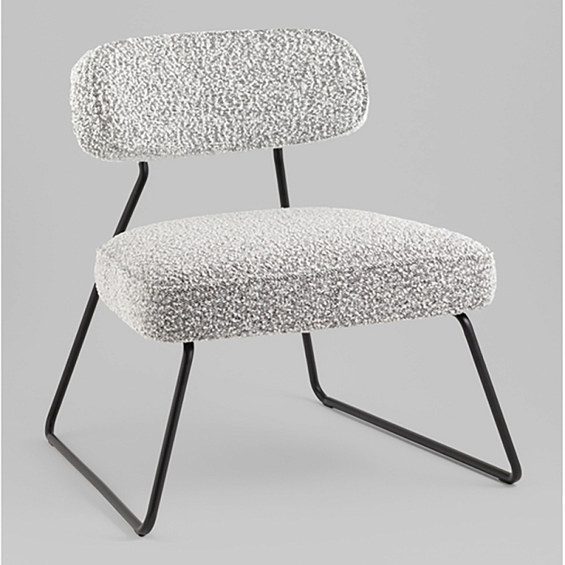 Кресло лаунж Kate букле серый Серый Черный в Перми | Loft Concept 