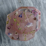 Шкатулка из эпоксидной смолы с цветами розовая Epoxy Resin Square Box Pink варинант исполнения - 6 | Loft Concept в Перми