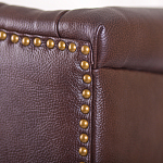 Кресло из натуральной кожи на 4-х деревянных ножках из массива бука Thomas Armchair brown варинант исполнения - 5 | Loft Concept в Перми