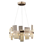 Люстра подвесная круглая с рифлёными прозрачными элементами и золотым основанием Aurea Vista варинант исполнения - 1 | Loft Concept в Перми