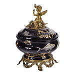 Шкатулка черного цвета с бронзовым ангелом Eden Garden варинант исполнения - 3 | Loft Concept в Перми