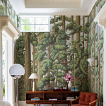 Обои ручная роспись Redwoods Sequoia on Sterling Silver gilded paper варинант исполнения - 1 | Loft Concept в Перми