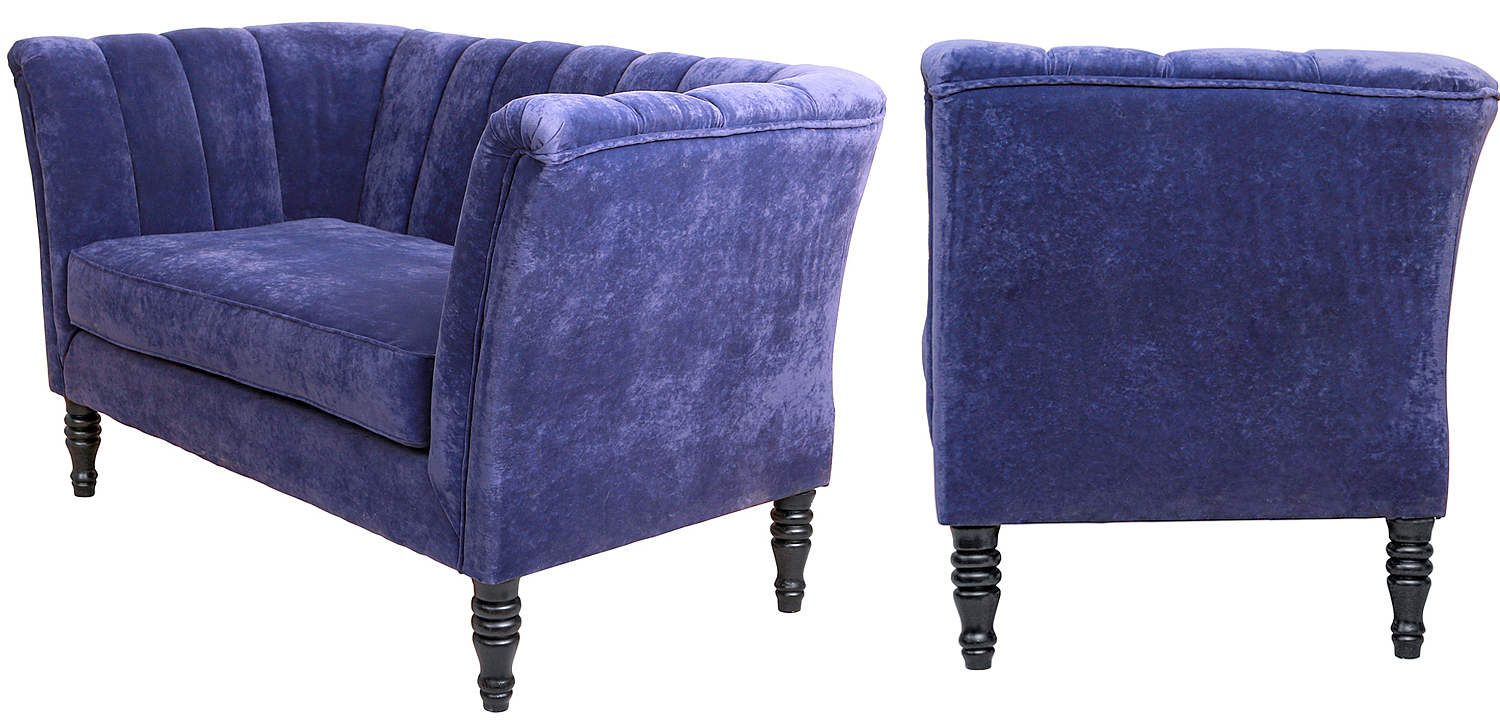 Диван Joffroi Sofa velour blue Диван Joffroi Sofa velour blue - Loft-Concept в Перми
