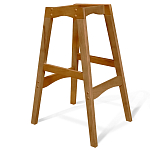 Барный стул со спинкой и подлокотниками на 4-х деревянных ножках Douglas Rhombus Черный Велюр варинант исполнения - 5 | Loft Concept в Перми