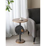 Столик приставной с абстрактным основанием и акцентом в виде золотистого диска Heavenly Space варинант исполнения - 7 | Loft Concept в Перми