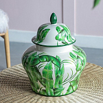Ваза с зелёными листьями и крышкой Vase Green Leaves варинант исполнения - 6 | Loft Concept в Перми