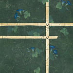 Обои ручная роспись Morning Glory Original colourway on Edo Green painted Xuan paper варинант исполнения - 2 | Loft Concept в Перми