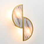 Бра с двумя полукруглыми плафонами из искусственного алебастра в бронзовой оправе Marbella варинант исполнения - 8 | Loft Concept в Перми