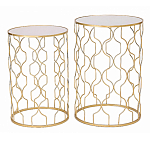 Набор из двух столов из металла Brass Symphony Geometry варинант исполнения - 1 | Loft Concept в Перми