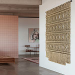 Панно на стену плетеное Макраме бежевый цвет  варинант исполнения - 4 | Loft Concept в Перми