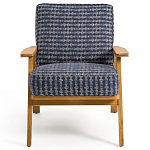 Кресло с каркасом из массива дуба Deniaud Oak Blue Print  Armchair варинант исполнения - 2 | Loft Concept в Перми