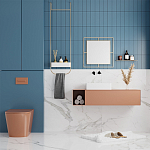 Настенное зеркало квадратной формы в металлической раме золотого цвета CORNER MIRROR GOLD варинант исполнения - 2 | Loft Concept в Перми